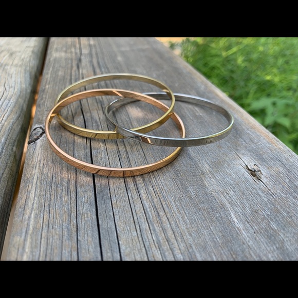 Mixed Metal Interlocking Bangles - Picture 1 of 6